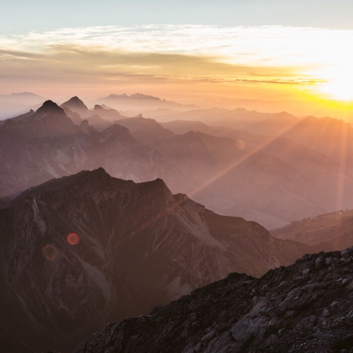 Sonnenuntergang im Bregenzerwald - Wanderurlaub - Romantik Urlaub