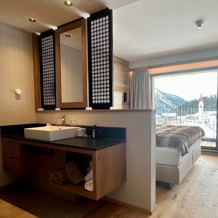 Lodge Schlafzimmer mit Dusche