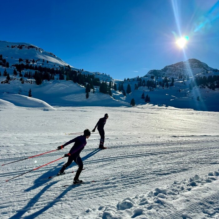 Langlaufen am Arlberg in Österreich - Kalbelesee - Salober