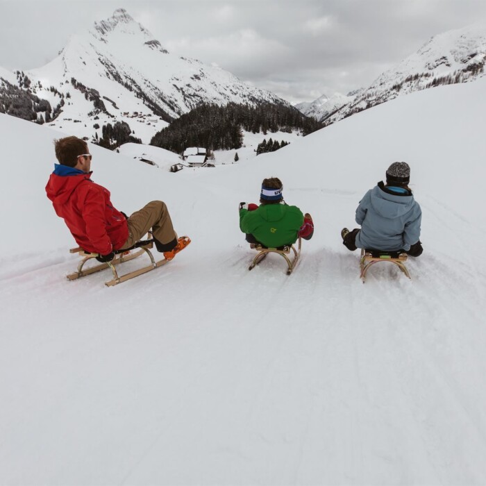 Rodeln in Warth am Arlberg - die schönsten Strecken zum Rodeln - Nachtrodeln in Schröcken